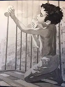 Boy on a Fire Escape