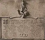 Black and white photograph of the Chorlton Road Congregational Church war memorial