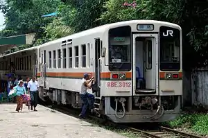 Former KiHa 11 cars at Yangon Central Railway Station in Myanmar in August 2016