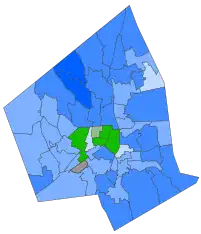 2023 Worcester MA mayoral election results map by precinct