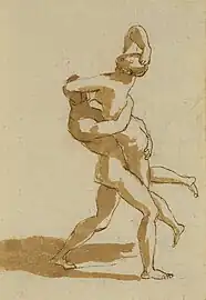 Study for the Rape of the Sabine Women, c. 1633 (Chatsworth)