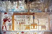 Example of a relief in Temple Chapel of Osiris, Temple of Seti I, Abydos, Egypt