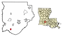 Location of Morse in Acadia Parish, Louisiana.