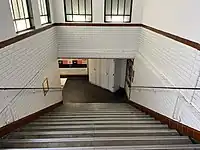 Stairs leading to the mezzanine