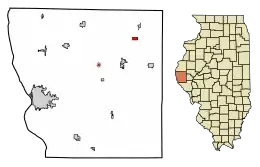 Location in Adams County and the state of Illinois.