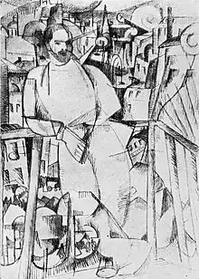Albert Gleizes, 1912 (spring), Dessin pour L'Homme au balcon, exhibited Salon des Indépendants 1912