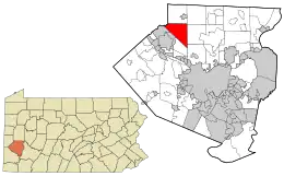 Location in Allegheny County and the state of Pennsylvania.