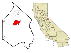 Location in Alpine County and the state of California