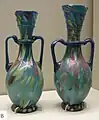 Two small glass amphora that date from Roman times