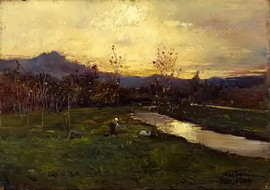 152. Lorenzo Delleani, Autunno dorato (Tramonto a novembre), 1904