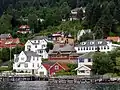 The church as seen from the Sognefjord