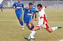 Baljit Saini of JCT FC against Dempo SC during I-League 2008-09 at Guru Nanak Stadium Ludhiana