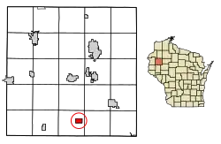 Location of Dallas in Barron County, Wisconsin.