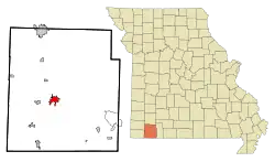 Location of Cassville, Missouri