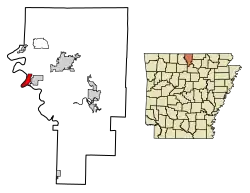 Location of Cotter in Baxter County, Arkansas.