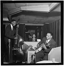 Leonard Ware (right) with Billy Taylor and Zutty Singleton in New York City, mid-1940sPhotograph by William P. Gottlieb