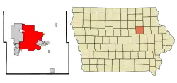 Location within Black Hawk County and Iowa