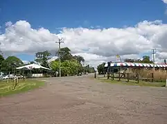 Location of the former railway crossing, next to station