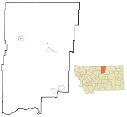 Location of Chinook, Montana