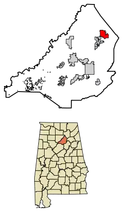 Location of Snead in Blount County, Alabama.