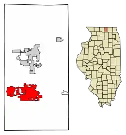 Location of Belvidere in Boone County, Illinois.