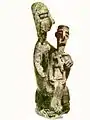 The &quot;mother of the killed&quot; bronze statuette from Urzulei, the young man has a gammadion hilt dagger on his chest