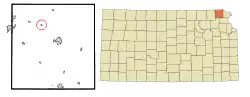 Location within Brown County and Kansas