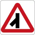 Traffic merges from the left ahead