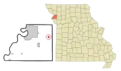 Location of Easton, Missouri