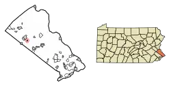 Location in Bucks County, Pennsylvania.