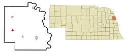 Location of Oakland, Nebraska