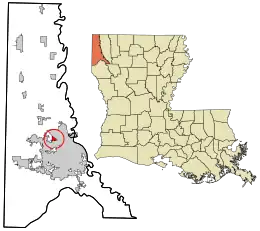 Location in Caddo Parish and the state of Louisiana.