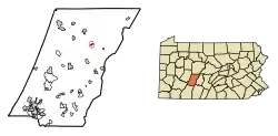 Location of Chest Springs in Cambria County, Pennsylvania.