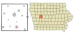 Location of Dedham, Iowa