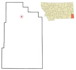 Location of Ekalaka, Montana