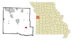 Location of Garden City, Missouri