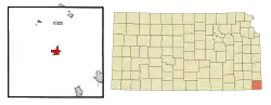 Location within Cherokee County and Kansas