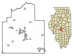 Location of Jeisyville in Christian County, Illinois.
