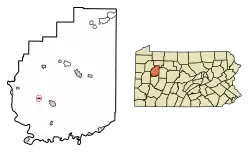 Location of Callensburg in Clarion County, Pennsylvania.
