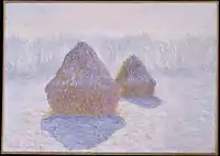 Haystacks (Effect of Snow and Sun) Oil on canvas. Metropolitan Museum of Art –  W1279