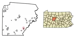 Location of Brisbin in Clearfield County, Pennsylvania.