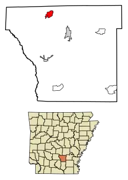 Location of Staves in Cleveland County, Arkansas.