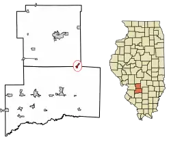 Location of Keyesport in Clinton County, Illinois.
