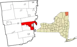 Location in Clinton County and the U.S. state of New York