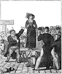 A contemporary French print on the English custom of wife selling