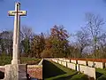 The Devonshire cemetery at Mansell Copse, Mametz, Northern France, location of the famous sign left after the battle: 'The Devonshires held this trench; the Devonshires hold it still'