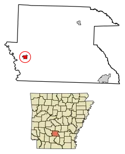Location of Sparkman in Dallas County, Arkansas.