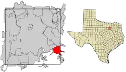 Location of Seagoville in Dallas County, Texas