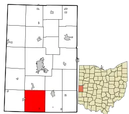 Location in Darke County and the state of Ohio