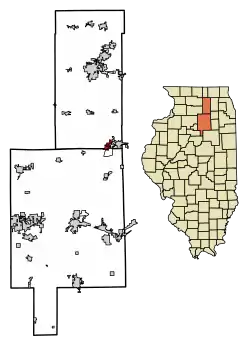 Location of Somonauk in DeKalb County, Illinois.